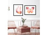 Bild QUEENCE "Cooper", rot (farbe rahmen: schwarz, farbe bild(er): rot), B:40cm H:50cm, Acrylglas, Holz, Papier, Bilder, Bild, HD Premium Poster-Druck inkl. Holzrahmen