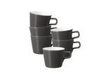 Tasse SELTMANN WEIDEN "Cappuccino-/Teetassen No Limits Moments 0,26 l 6er Set weiß-grau", bunt (weiß, grau), 6 tlg., Porzellan, Trinkgefäße, Tasse
