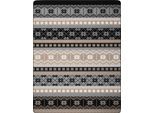 Wohndecke BIEDERLACK "Winter Braid", beige (beige, anthrazit), B:150cm L:200cm, Baumwolle, Polyester, Wohndecken, Wohndecke, mit Zierstich