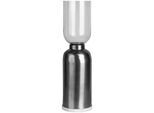 Kerzenhalter KAYOOM "Bodenkerzenhalter Shyam 125", schwarz, B:19cm, Metall, Kerzenhalter, Kerzenhalter, Bodenkerzenhalter aus Metall, Marmor-Sockel, Windlicht aus Glas