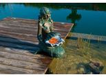 Teichfigur UBBINK "Wasserspiel Meerjungfrau", braun (braun, grün), B:34cm H:78cm T:46cm, Polyresin, Teichdeko, Teichfigur