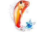 Tierfigur CASABLANCA BY GILDE "Figur Fisch Piscium rot H. 22 cm", rot, B:21cm H:22cm T:12cm, Glas, Dekofiguren, Tierfigur