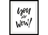 Bild QUEENCE "Spruch", bunt (farbe rahmen: schwarz, farbe bild(er): bunt), B:40cm H:50cm T:3cm, Acrylglas, Holz, Papier, Bilder, Bild, HD Premium Poster-Druck inkl. Holzrahmen