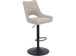 Barhocker HELA "ROCKPORT", beige, B:50cm H:96cm T:57cm, 100% Polyester, Hocker, Barhocker, drehbar,höhenverstellbar,Gasdruckfeder,Rückenausschnitt,Tellerfuß