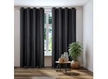 Vorhang KUTTI "Dimout" Gr. 3, grau (anthrazit), B:140cm H:225cm, Polyester, Gardinen, Vorhang, Verdunkelung, Thermo, isolierend, einfarbig