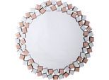 Dekospiegel KAYOOM "Mosaic 1825", rosa, B:80cm H:1,6cm T:80cm Ø:80cm, Metallhaken, Spiegelglas, Spiegel, Dekospiegel, Wandspiegel