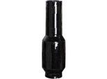 Bodenvase GILDE "Bodenvase Black Disco schwarz H. 51 cm", schwarz, B:16cm H:51cm T:16cm Ø:16cm, Keramik, Vasen, Bodenvase