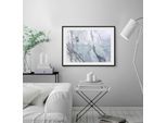 Bild QUEENCE "Adele", grau (farbe rahmen: schwarz, farbe bild(er): grau), B:70cm H:50cm, Acrylglas, Holz, Papier, Bilder, Bild, HD Premium Poster-Druck inkl. Holzrahmen