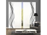 Schiebegardine HOME WOHNIDEEN "OPALIA 4ER SET" Gr. 1, grau, B:60cm H:245cm, Microfaser, Polyester, Gardinen, Schiebegardine, HxB: 245x60