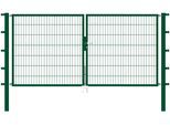 Zaundoppeltür ALBERTS "Flexo", grün, B:300cm H:140cm, Stahl, Tore, Zaundoppeltür, 300 cm Breite (150cm + 150cm), in versch. Höhen