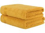 Saunatuch HAMMETEX "Hammetex 2er Set extra große Saunatücher", gelb (senf), B:80cm L:200cm, Frottier, Baumwolle, Handtücher, Saunatuch, 100% Baumwolle – Weich & Saugfähig – Luxuriöse Große Spa-Badetücher
