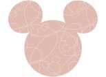 Wandtattoo KOMAR "Mickey Head Knotted - Größe 125 x 125 cm", rosa, B:125cm H:125cm T:0,1cm Ø:125cm, Folie, Wandtattoos, Wandtattoo, rund und selbstklebend