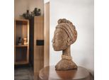 Afrikafigur CASABLANCA BY GILDE "Skulptur Frau African Lady", beige (braun, naturfarben), B:27cm H:49cm T:10cm, Massivholz, Dekofiguren, Afrikafigur