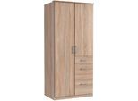 Kleiderschrank WIMEX "Click", braun (struktureichefarben hell), B:90cm H:199cm T:58cm, Schränke, Kleiderschrank, ohne Spiegel