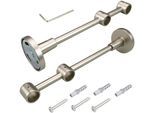 Doppelträger LIEDECO Gr. 1, silber (chromfarben, matt), Ø:1,6cm, Gardinenstangenhalterungen, Doppelträger, für Gardinenstangen Ø 16 mm