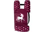 Puppen Trage BAYER "grau/rosa Schmetterling", rot (einhorn bordeaux), Puppenausstattungen, KinderB:31cm H:1cm L:32,5cm, Puppen Trage, B:31cm H:1cm L:32,5cm