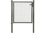 Zauneinzeltür ALBERTS "Wellengitter-Einzeltor mit Zubehör", grau (anthrazit), B:131cm H:150cm, Stahl, Tore, Zauneinzeltür, Höhe: 75 - 200 cm, Breite: 100 bis 131 cm
