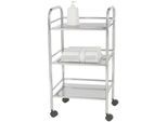 Rollwagen WENKO "Exclusiv", grau (chromfarben), B:41cm H:75cm T:32cm, Stahl, Rollwagen, Rollwagen