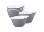 Schale SELTMANN WEIDEN "Müslischalen Life Fashion 600 ml 6er Set", grau (elegant grau), L:15,7cm, Schüsseln, Schale