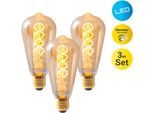 NÄVE LED-Leuchtmittel "Dilly", Energieeffizienz: G, gelb (amber), L:14,6cm Ø:6,4cm, Leuchtmittel, Retro Leuchtmittel Filament, LED-Leuchtmittel
