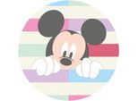 Wandtattoo KOMAR "selbstklebendes Vlies - Mickey Peek-a-boo - Größe 125 x 125 cm", bunt, B:125cm H:125cm T:0,1cm Ø:125cm, Folie, Wandtattoos, Wandtattoo, rund und selbstklebend