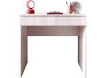 Schreibtisch OTTO HOME "Basic, Computertisch mit 1 Schublade", weiß (weiß hochglanz lack, weiß hochglanz lack, weiß hochglanz lack), B:78cm H:76cm T:50cm, Tische, Schreibtisch, Arbeitstisch, Schminktisch in versch. Farben, Breite 78 oder 110 cm