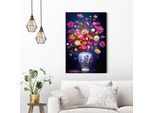 Wandbild REINDERS "Delft Flowers", blau (farbe bild(er): blau), B:60cm H:90cm T:3cm, MDF, Bilder, Wandbild