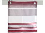 Raffrollo KUTTI "Jamaica" Gr. 5, lila (aubergine, grau), B:120cm H:130cm, Obermaterial: 100% Polyester, Raffrollos, Raffrollo, halbtransparent, Polyester, gewebt, Streifen, mit Edelstahlhaken