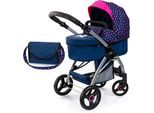 Kombi-Puppenwagen BAYER "City Max blau", bunt (blau, pink), Puppenwagen, KinderB:69cm H:74cm T:41cm, Kunststoff, Metall, Stoff, Kombi-Puppenwagen, mit Wickeltasche, B:69cm H:74cm T:41cm