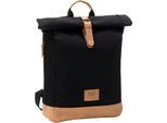 Wickelrucksack FILLIKID "Rolltop Berlin schwarz", Baby, Gr. B/H/T: 39cm x 53cm x 16cm, schwarz, Polyamid, Polyurethane, Rucksäcke Wickelrucksack, inkl. Wickeltunterlage