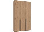 Kleiderschrank WIMEX "Mugano,in 5 Breiten,2 Höhen,2 Tiefen, viele Farben, Made in Germany", artisan, eiche nachbildung, griffe schwarz, B:135cm H:236cm T:58cm, Holzwerkstoff, Schränke, Kleiderschrank, mit langen Griffen aus Metall, mit oder ohne Spiegel