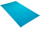 Strandtuch VOSSEN "Beach Club", blau (türkis), B:100cm L:180cm, Frotteevelours, Obermaterial: 100% Baumwolle, Handtücher, Strandtuch, Badetuch, Uni Farben, mit Schriftzug