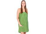 Sarong FRAMSOHN FROTTIER "Saunakilt Damen", grün (moosgrün), L:70cm, Frottier, Hausmäntel, Sarong, hergestellt in Österreich, Dehnbund & Druckknöpfe variabel verstellbar