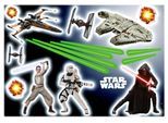 Wandtattoo KOMAR "Star Wars EP7 - Größe 50 x 70 cm", schwarz-weiß (schwarz, weiß, grau), B:50cm H:70cm, Folie, Wandtattoos, Wandtattoo, selbstklebend, Wandsticker, Kinderzimmer