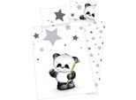 Babybettwäsche BABY BEST "Panda", grau, B/L: 100cm x 135cm, 1 Stk., 1 Stk., Renforcé, B/L: 60cm x 40cm, Renforcé, Obermaterial: 100% Baumwolle, Bettwäsche, Babybettwäsche, mit niedlichem Motiv