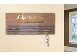 Schlüsselkasten GILDE "LED Schlüsselbrett mit Spruch", beige (naturfarben), B:34cm H:14cm T:3cm, MDF, Schlüsselkästen, Schlüsselkasten