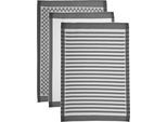 Geschirrtuch ROSS "SUPERIOR", grau (anthrazit, weiß), B:50cm H:0,5cm L:70cm, 100% Baumwolle, Geschirrtücher, Geschirrtuch