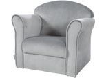 Kindersessel ROBA "Lil Sofa", grau (silbergrau), Sessel, Kinder, Samt, B/H/T: 49cm x 43cm x 39cm, Kindersessel, mit Armlehnen, B:49cm H:43cm T:39cm