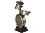 Dekofigur AMBIENTE HAUS "Schlagzeug Figur L", silber (antik, silberfarben), B:15cm H:33cm T:8cm, Polyresin, Dekofiguren, Dekofigur