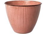 Übertopf CREATIV HOME "Übertopf", rosa, B:33cm H:26cm T:33cm, Metall, Pflanzgefäße, Übertopf, mit Riffelstruktur