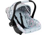 Puppen Autositz BAYER "rosa/goldfarben Schleife", grau (sterne grau), Puppenausstattungen, KinderB:34cm H:38cm L:45 T:45cm, Kunststoff, Metall, Puppen Autositz, mit Dach, B:34cm H:38cm L:45 T:45cm