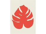 Bild KOMAR "Winter Tropics Black Panther Monstera", rot (farbe bild(er): rot), B:40cm H:50cm, Holz, Papier, Bilder, Bild, Wandbild zur Dekoration im Kinderzimmer - ohne Rahmen