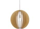 EGLO Pendelleuchte "COSSANO", braun (nickelfarben, holzfarben), 1, Ø 50cm, Leuchten, Hängeleuchte, Pendelleuchte