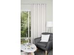 Gardine HOME WOHNIDEEN "LINORA" Gr. 1, beige (naturfarben), B:140cm H:245cm, Leinenstruktur, Polyester, Gardinen, Gardine, DEKO, LEINENSTRUKTUR, UNI, ÖSEN
