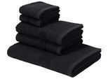 Handtuch Set KANGAROOS "Summer, Duschtuch, Handtuch, Gästeücher", schwarz, Frottier, Frottier, Obermaterial: 100% Baumwolle, Handtuch-Sets, Handtuch Set, einfarbiges Handtuch-Set aus 100% Baumwolle, Hoch-Tief-Effekt
