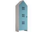 Kleiderschrank VIPACK "Casami, mit trendiger Optik in zeitlosem Design", weiß (weiß, blau lackiert), B:57,6cm H:171,3cm T:39cm, MDF, Schränke, Kleiderschrank, variable Innenausstattung und viel Stauraum