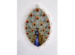 Fensterbild STICKEREIEN PLAUEN "Pfau", bunt, B:20cm H:29cm, Polyester, Fensterbilder, Fensterbild