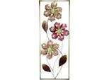 Wanddekoobjekt I.GE.A. "Blumen", rosa, B:28cm H:73cm T:5,5cm, Metall, Wanddekoobjekte, Wanddekoobjekt