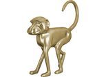 Tierfigur GILDE "Skulptur Monkey", gold (goldfarben), B:41cm H:45cm T:11cm, Aluminium, Dekofiguren, Tierfigur