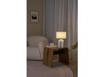 PAULEEN Tischleuchte "Glow of Purity max20W Weiß/Beige 230V Stoff/Keramik", weiß (weiß, beige), 1, H: 39cm, Leuchten, E14, Tischleuchte